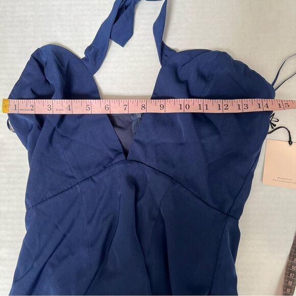 NWT Revolve x Superdown Georgia Front Tie Mini Dress in Navy | Size XS - Picture 8 of 8